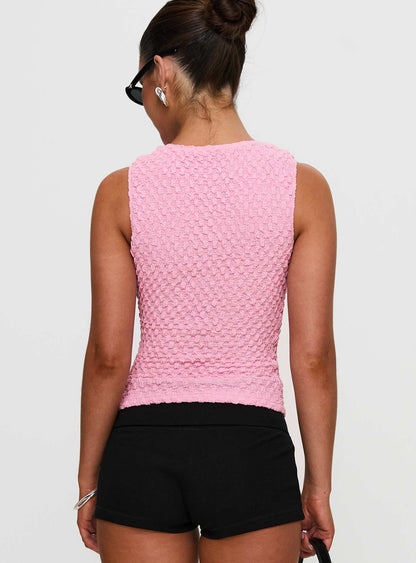 Textured Pink Top