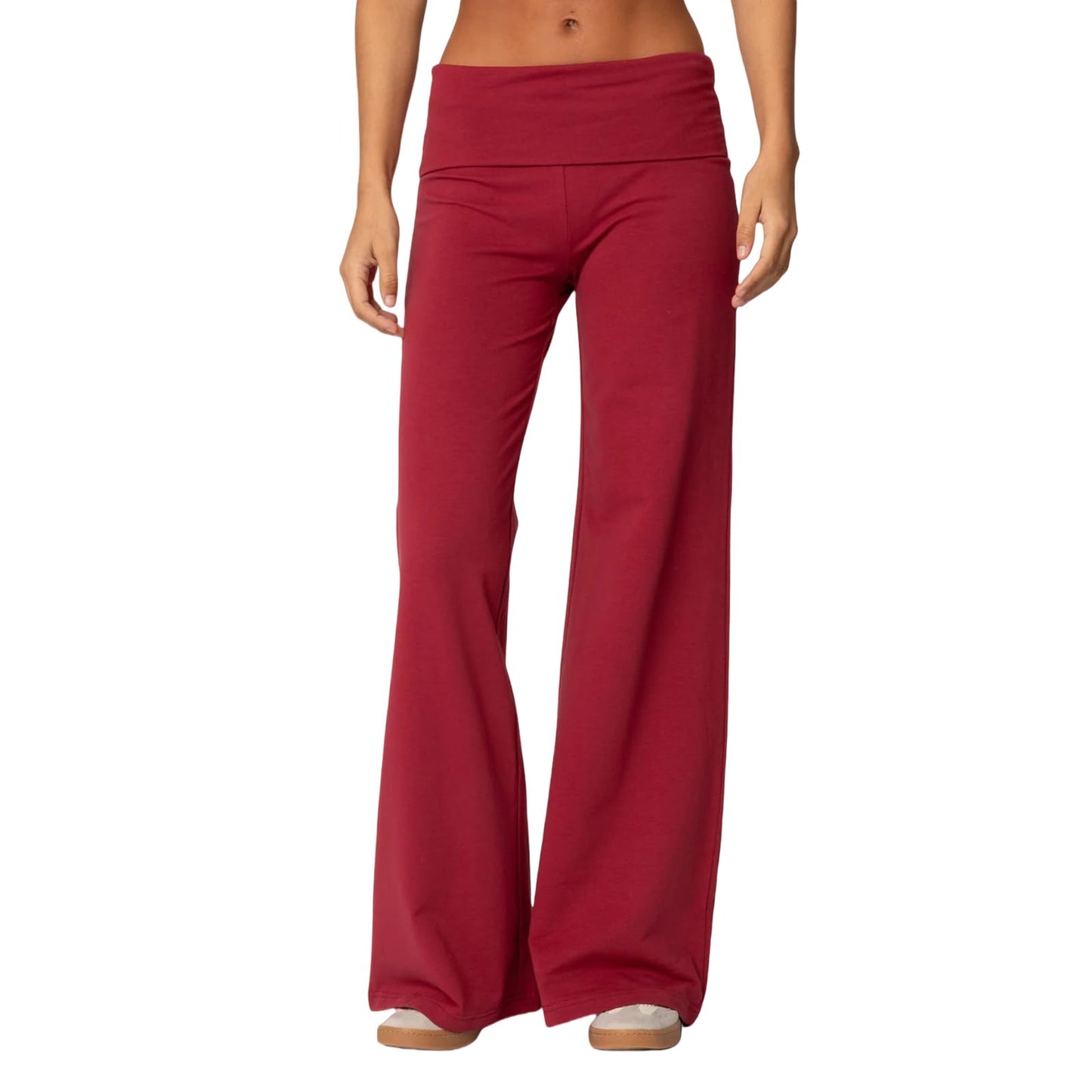 Wide Leg Sweatpants for Women Fold Over Low Rise Flare Yoga Lounge Pants Back to School Clothes for Teen Girls