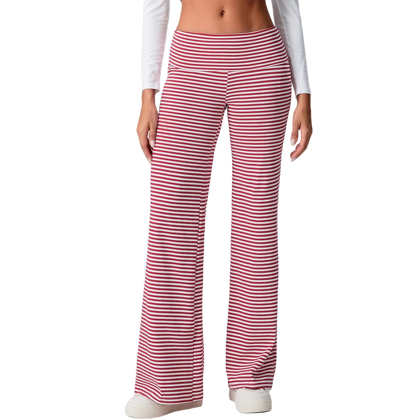 Wide Leg Sweatpants for Women Fold Over Low Rise Flare Yoga Lounge Pants Back to School Clothes for Teen Girls