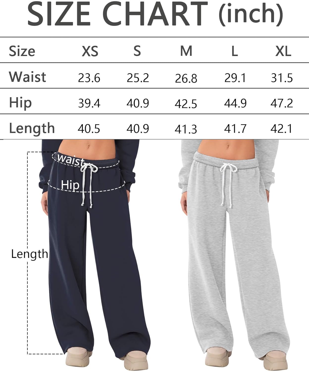 HeSaYep Women's Fleece Lined Sweatpants Wide Leg Thermal Winter Warm Baggy Sweat Pants with Pockets